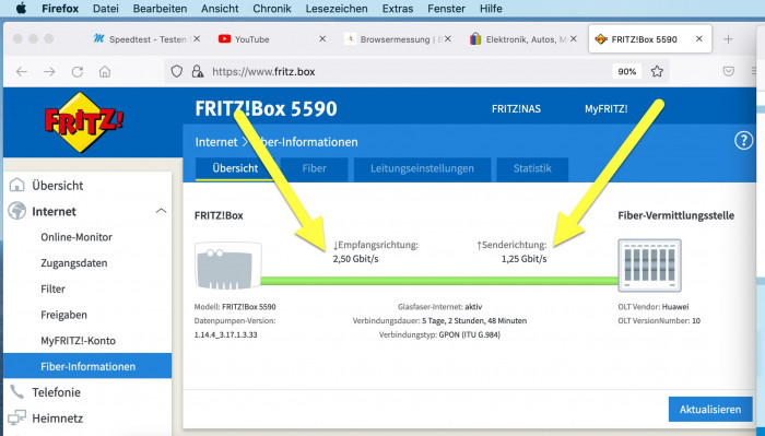 Glasfaser-Speedwerte (Bild: Harald Karcher)